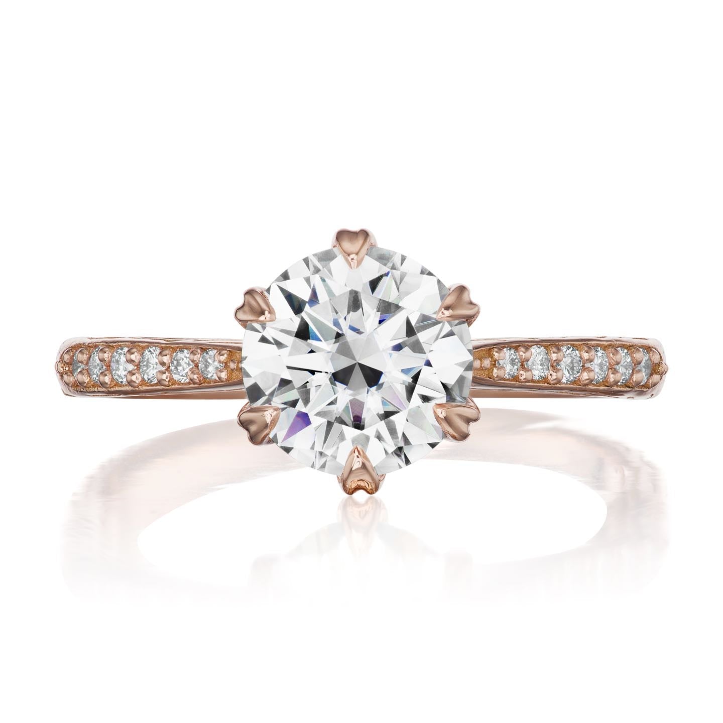 ・CAMILLE・Moissanite Center, Twig Textured Diamond Band (1.5ct Center)