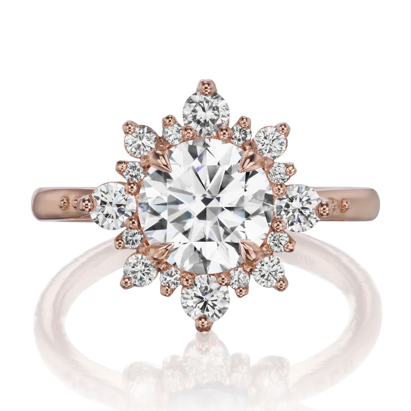 ・REYNA・Moissanite Center, Diamond Halo (1.93ctw+)