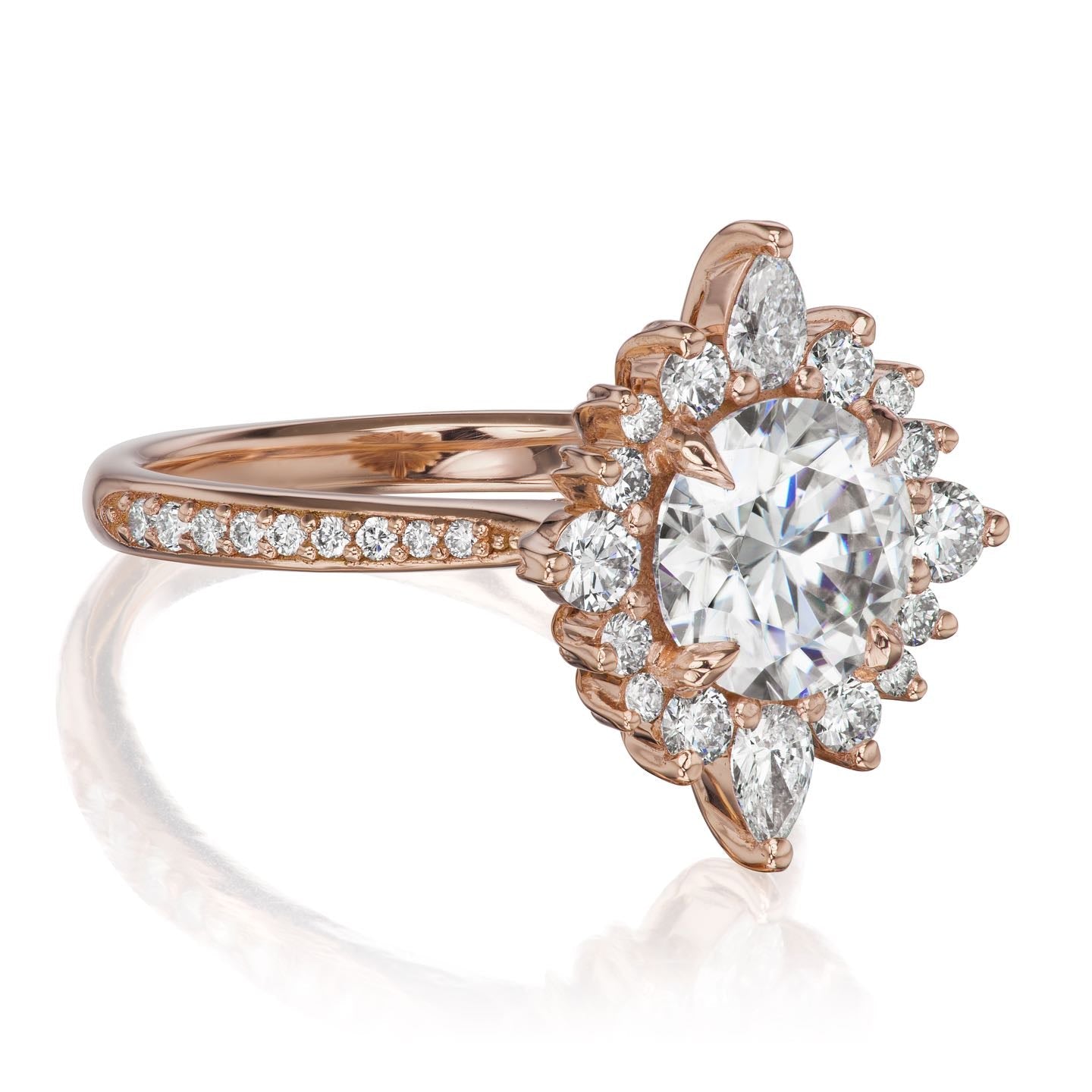 ・ZAHRA・Moissanite Center, Diamond Halo (1.98ctw+)