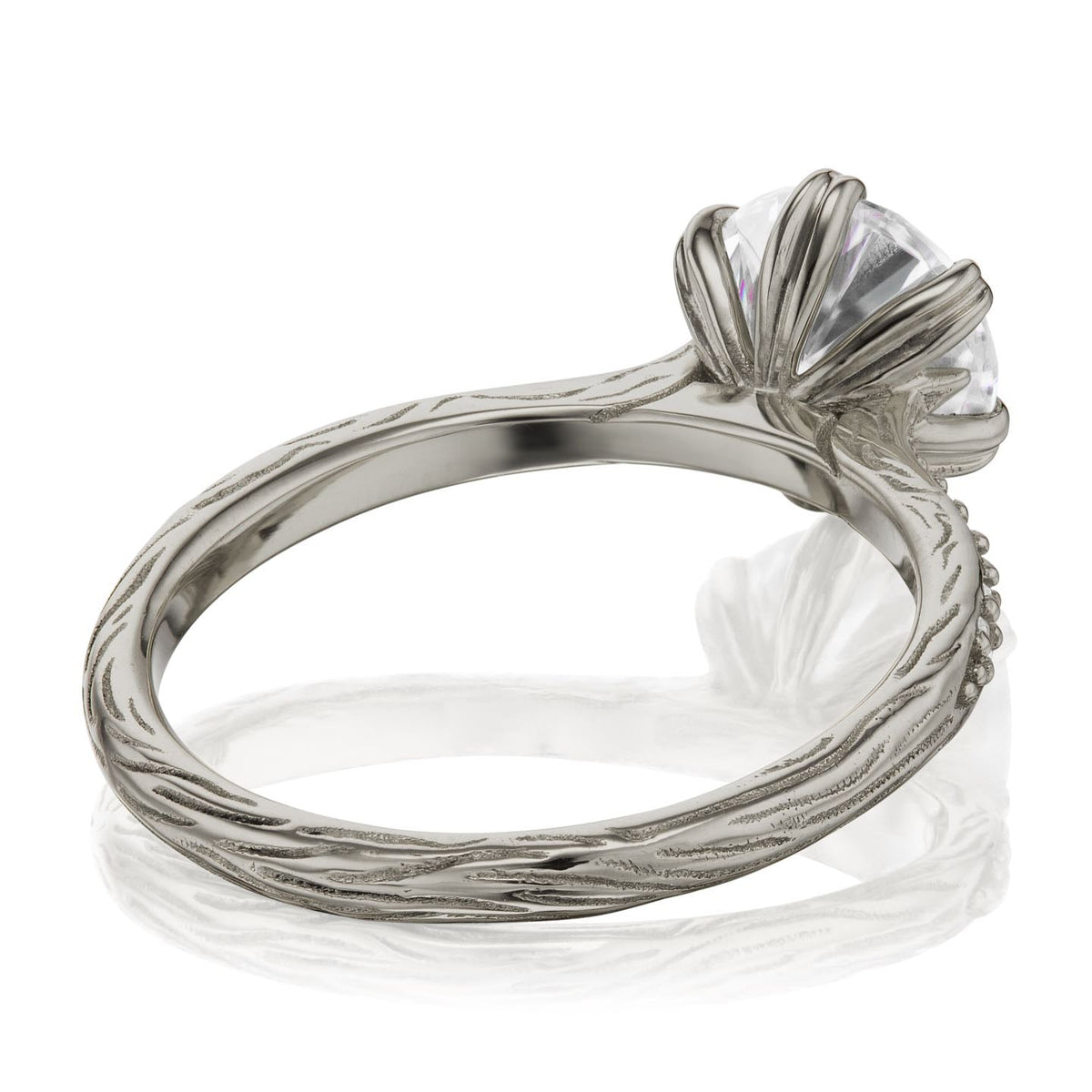・CAMILLE・Lab-Grown Diamond Center, Twig Textured Diamond Band (1.5ct Center)