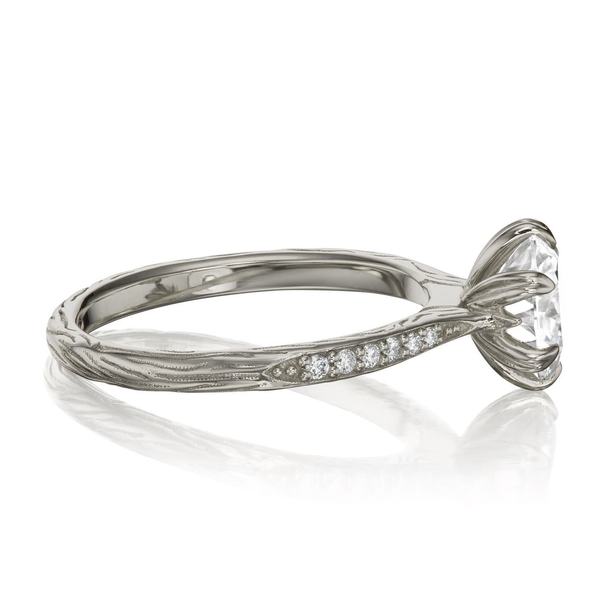 ・CAMILLE・Lab-Grown Diamond Center, Twig Textured Diamond Band (1.5ct Center)