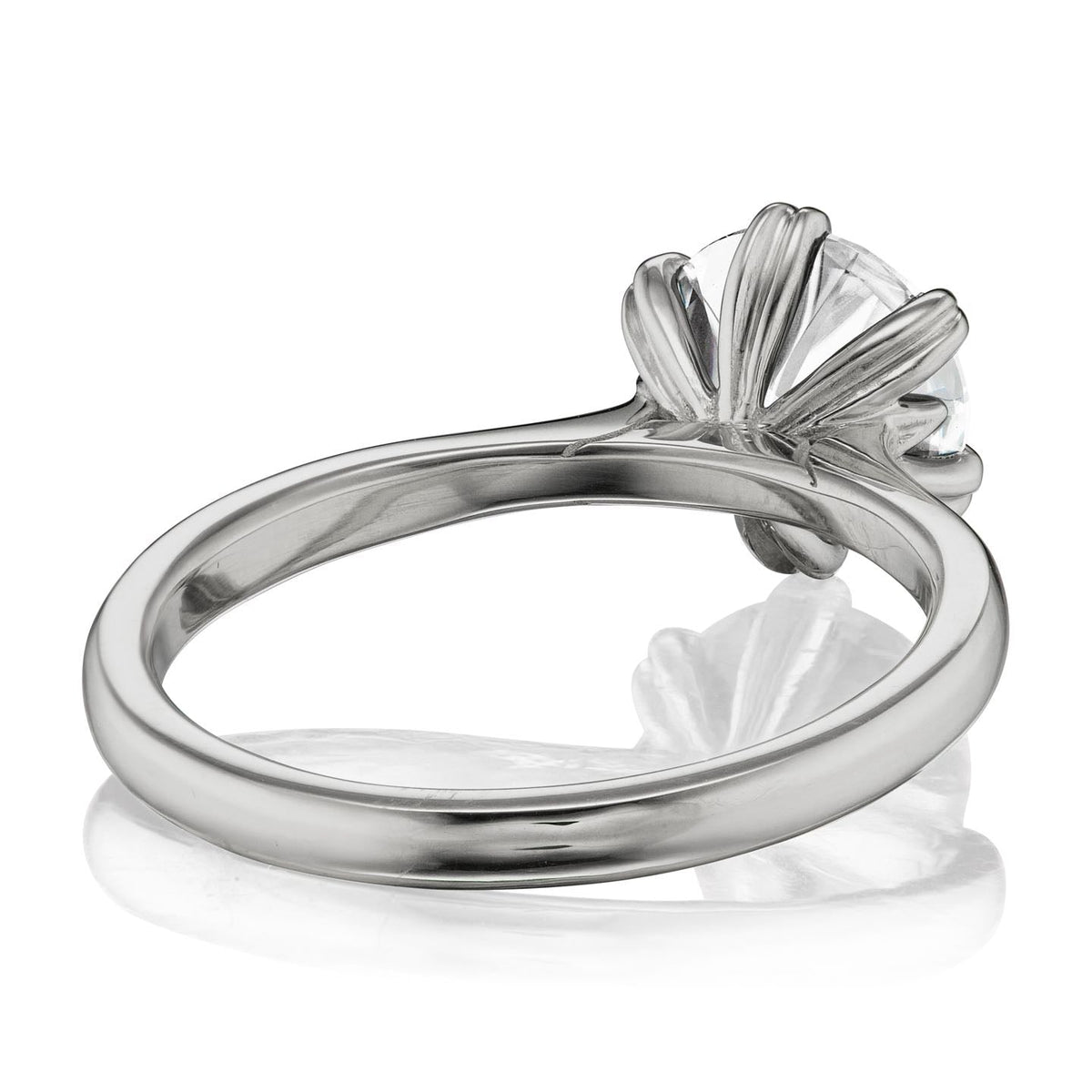 ・LEONA・Moissanite Center, Plain or Diamond Band (1.25ct Center)
