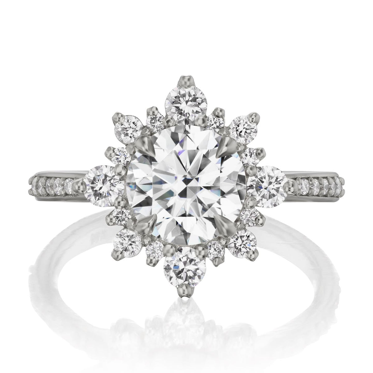 ・REYNA・Moissanite Center, Diamond Halo (1.93ctw+)