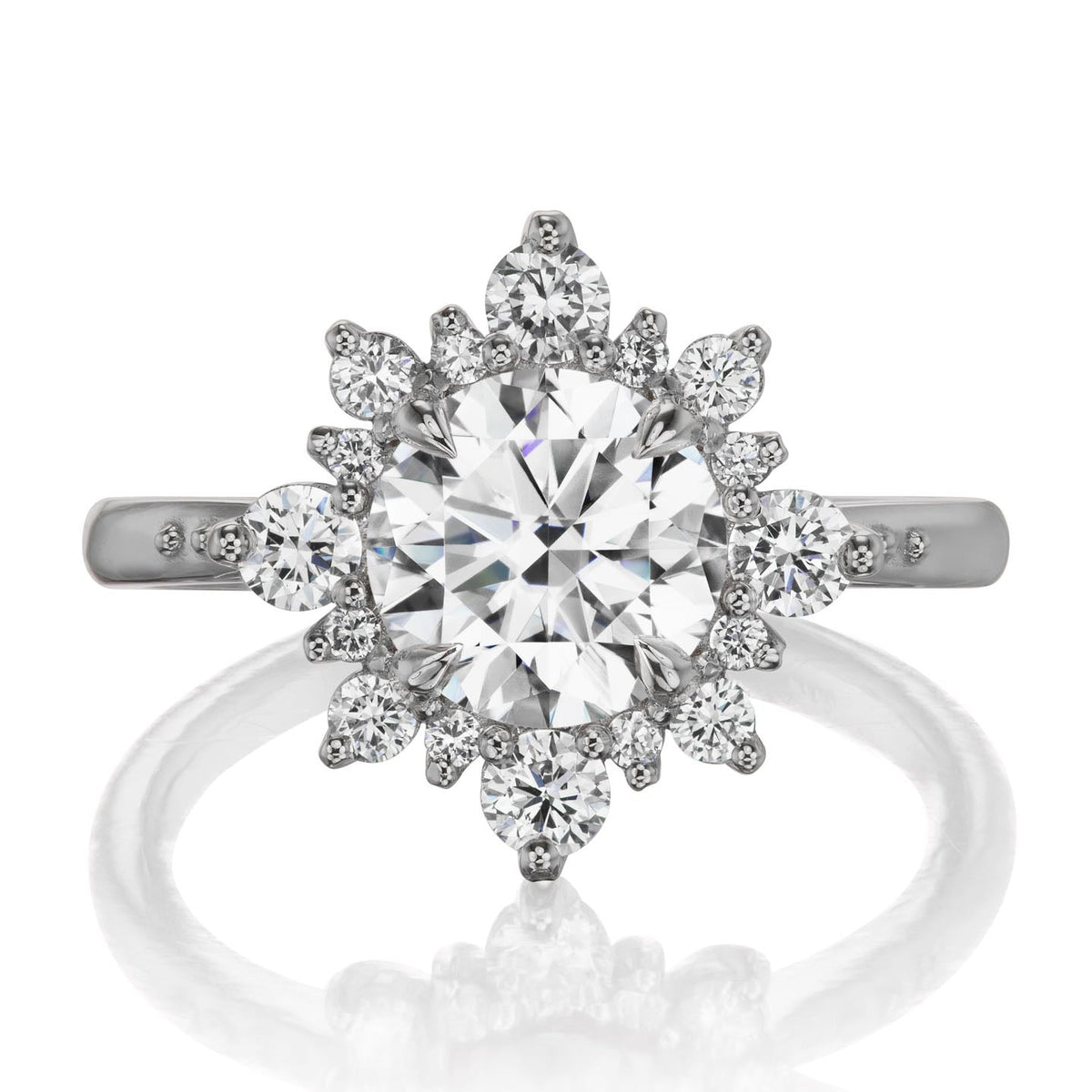 ・REYNA・Moissanite Center, Diamond Halo (1.93ctw+)