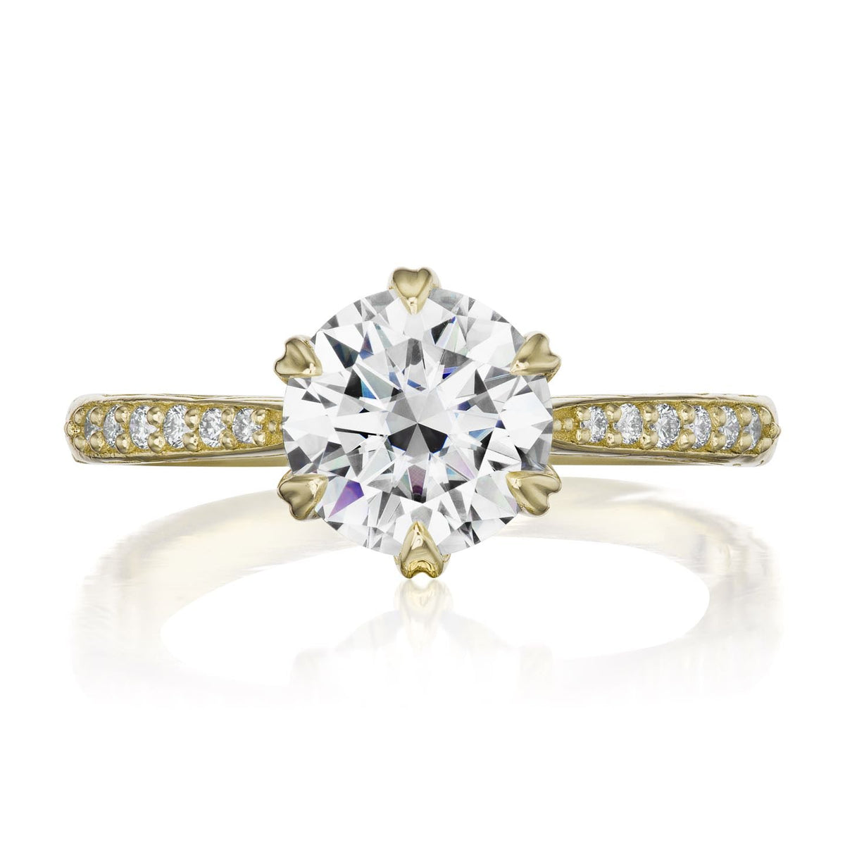 ・CAMILLE・Moissanite Center, Twig Textured Diamond Band (1.5ct Center)
