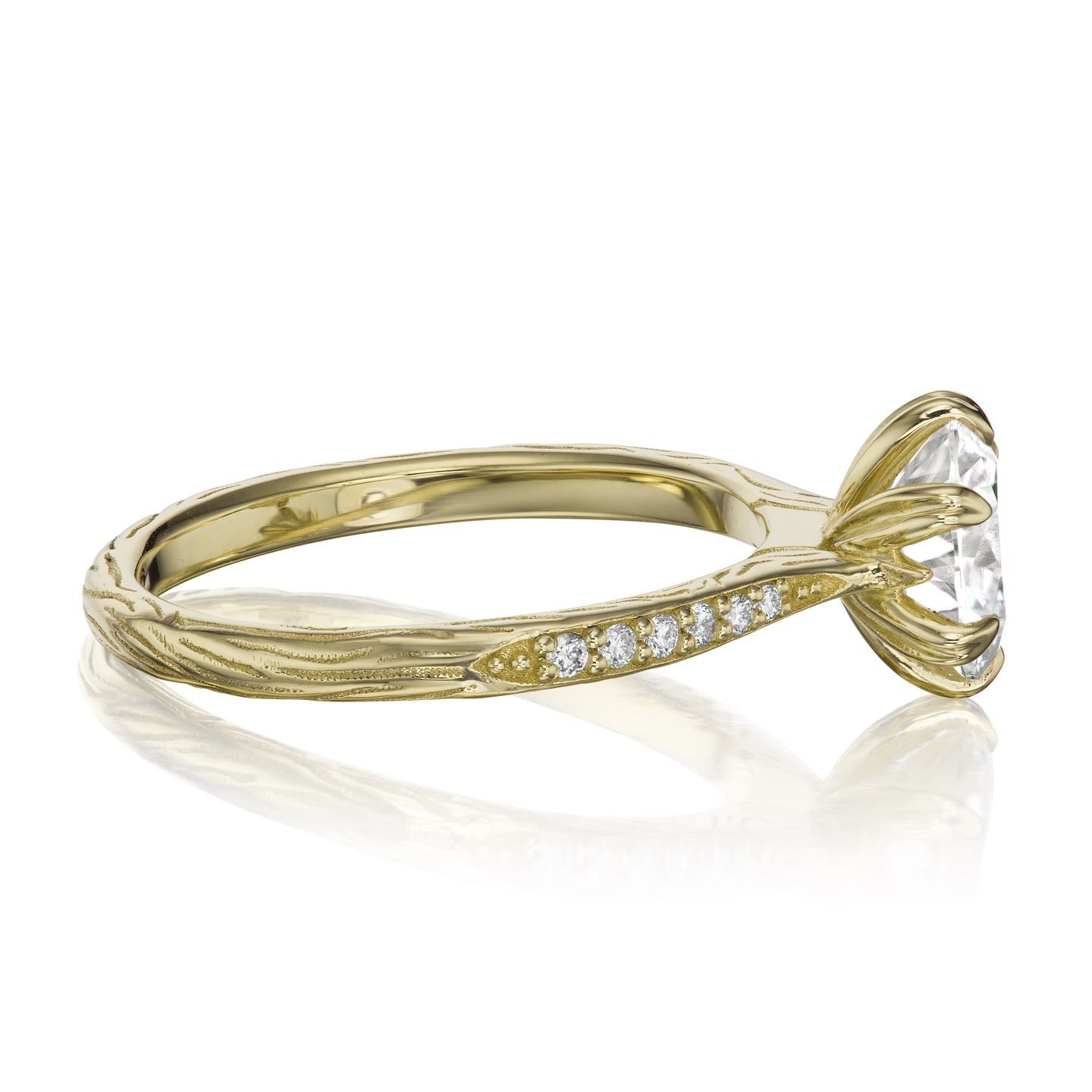 ・CAMILLE・Lab-Grown Diamond Center, Twig Textured Diamond Band (1.5ct Center)