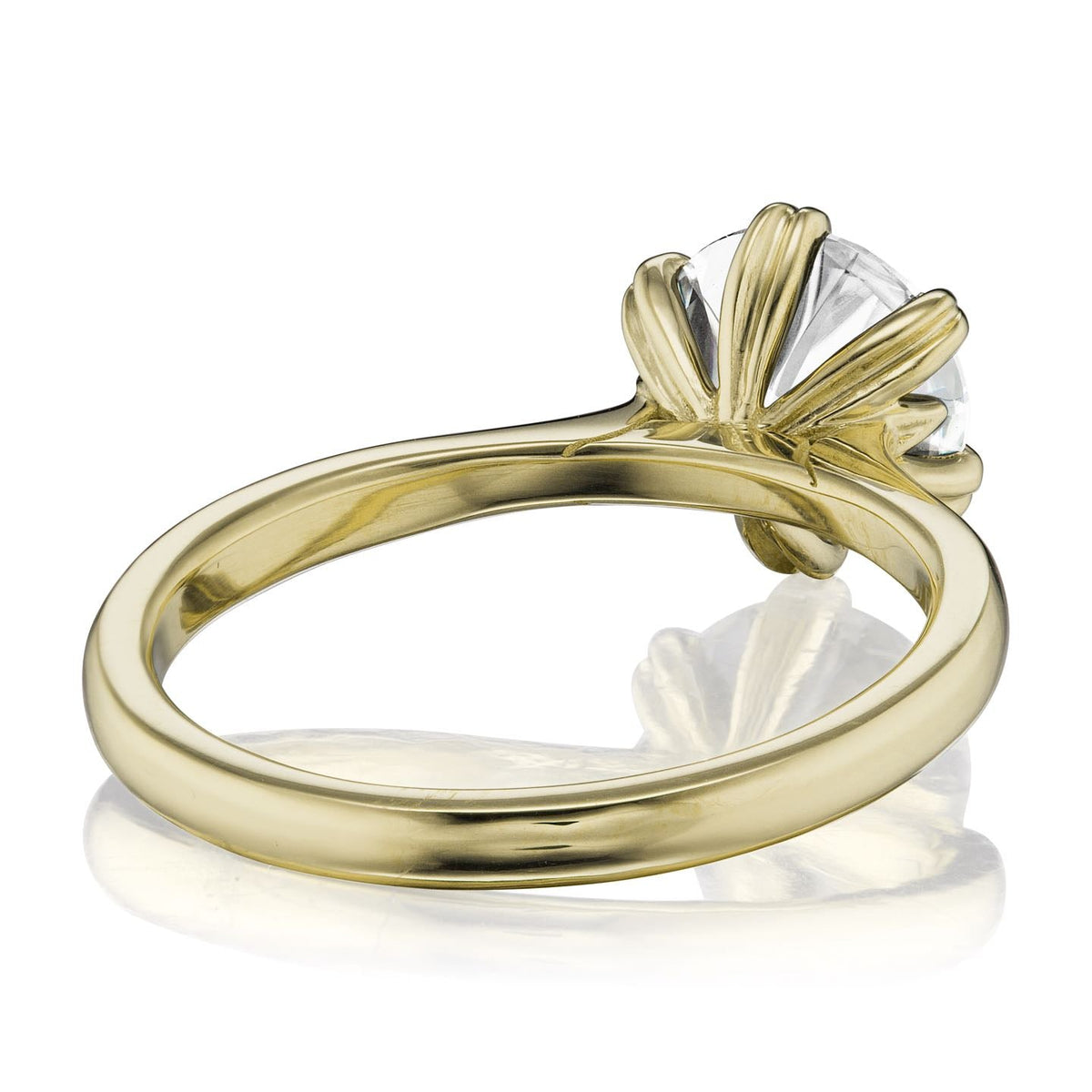 ・LEONA・Moissanite Center, Plain or Diamond Band (1.25ct Center)