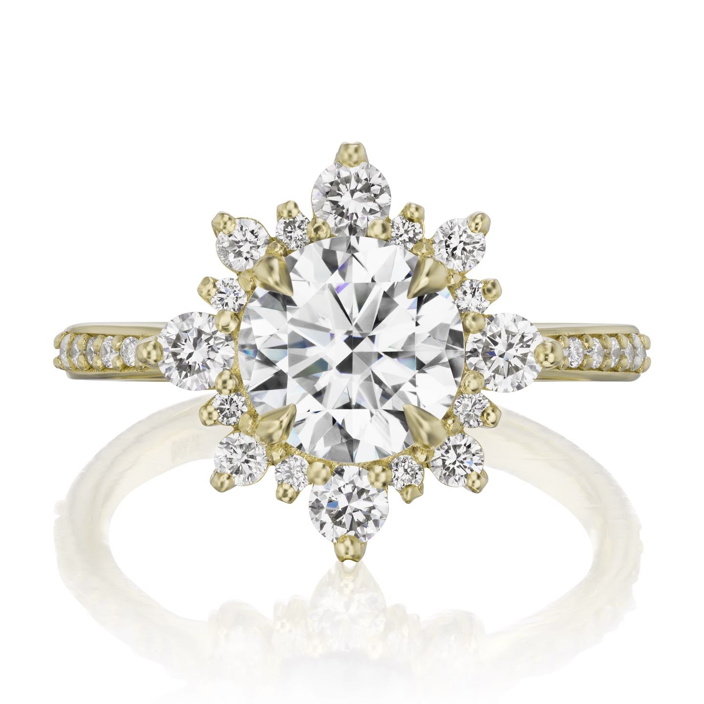 ・REYNA・Moissanite Center, Diamond Halo (1.93ctw+)