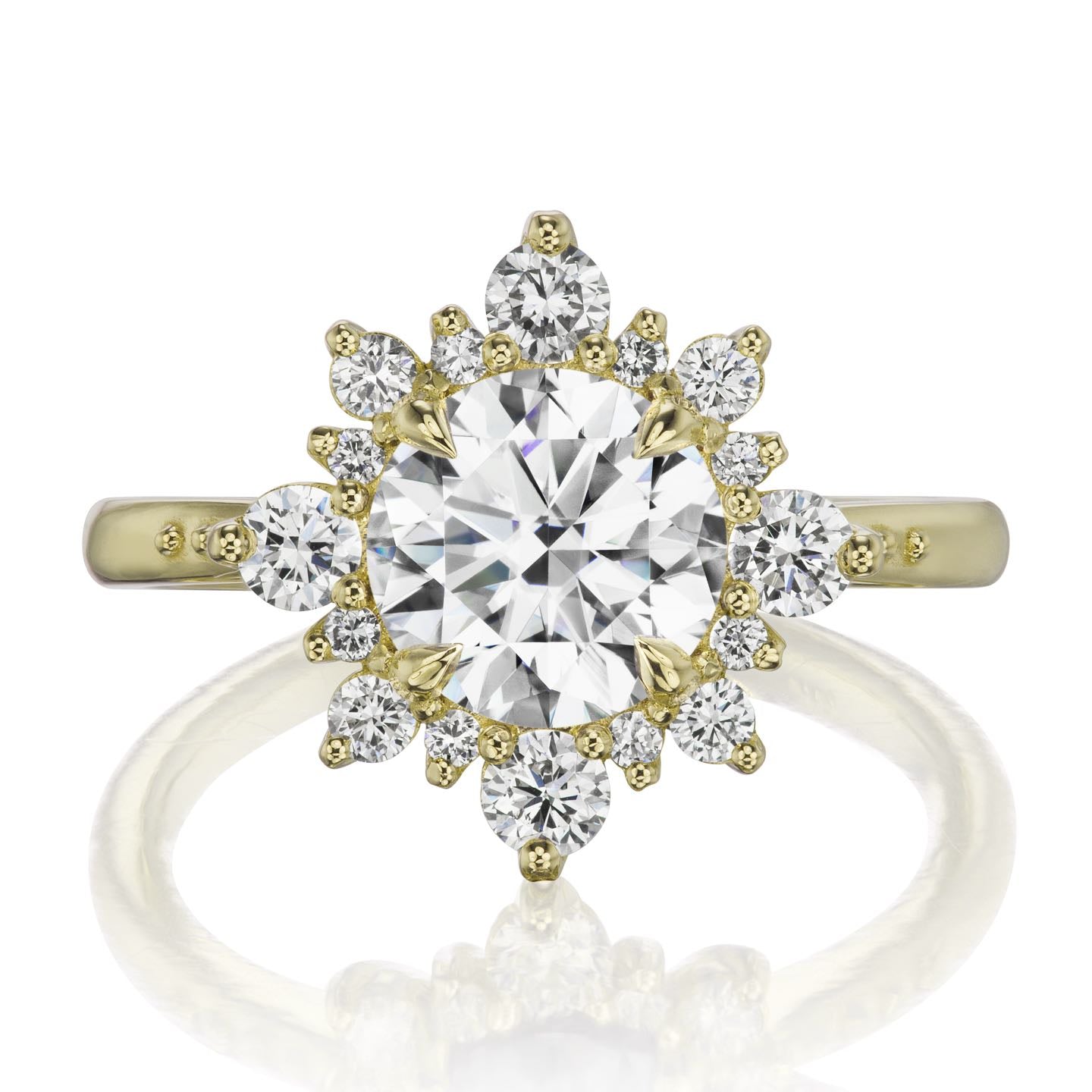 ・REYNA・Moissanite Center, Diamond Halo (1.93ctw+)
