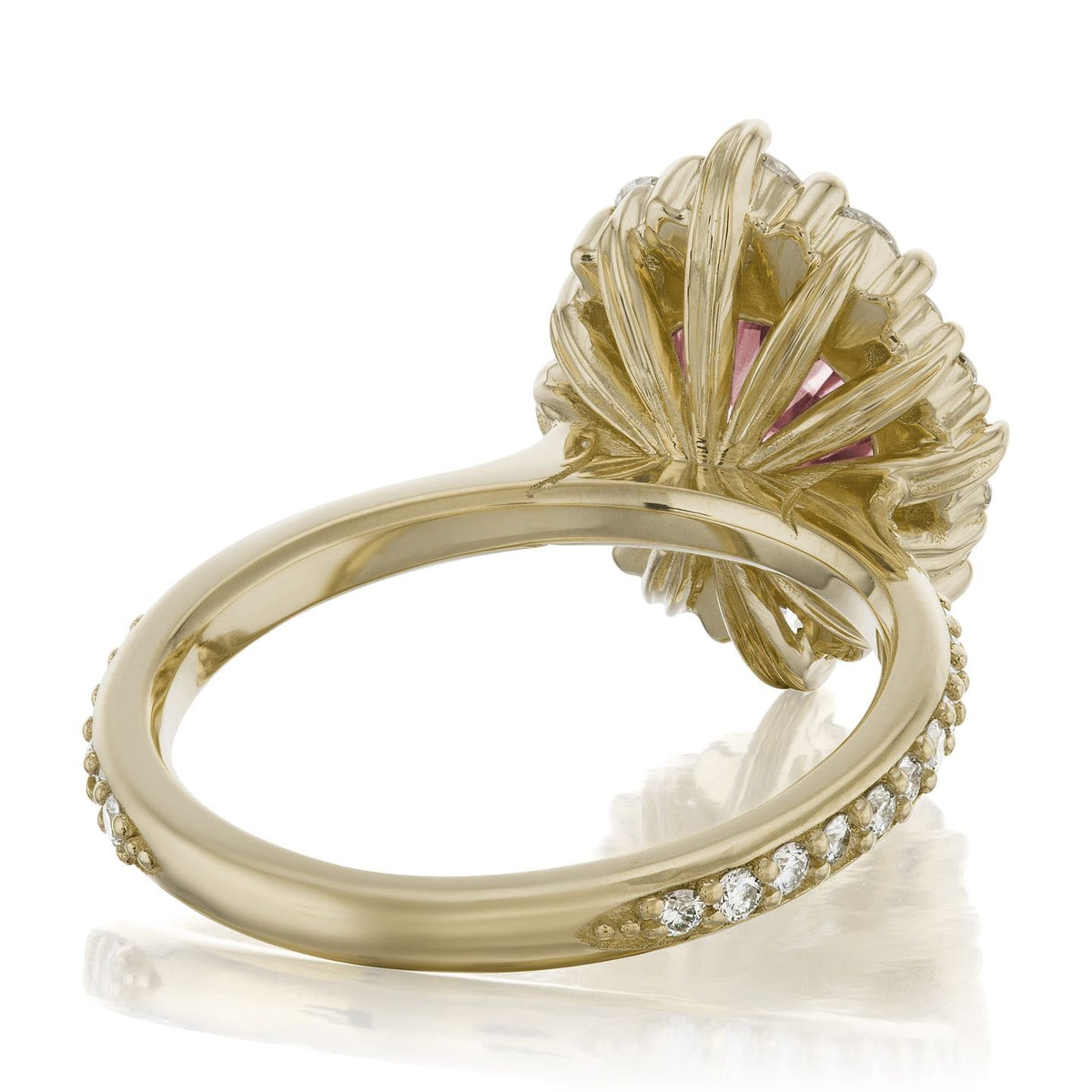 ・EMERSON・Peach Sapphire Center, Diamond Halo (2.68ctw+)
