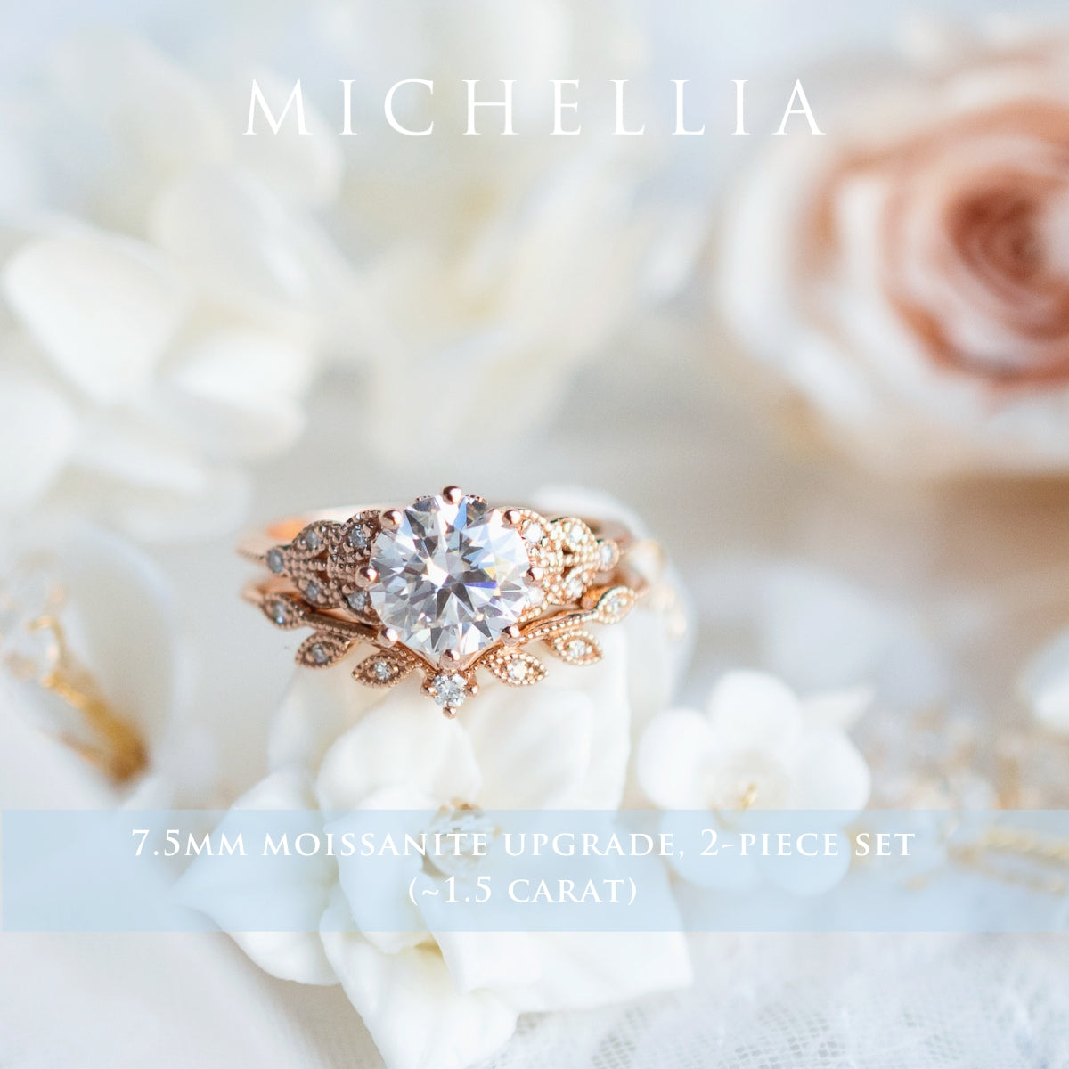 [Kerensa] Classic Floral Engagement Ring in Diamond / Moissanite