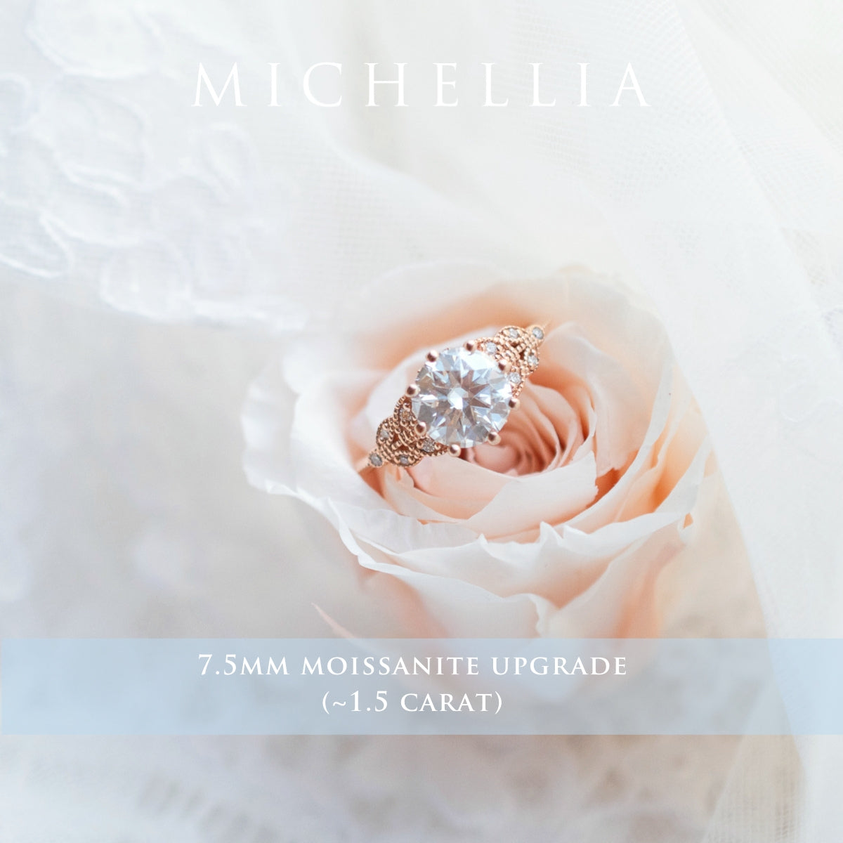 [Kerensa] Classic Floral Engagement Ring in Diamond / Moissanite
