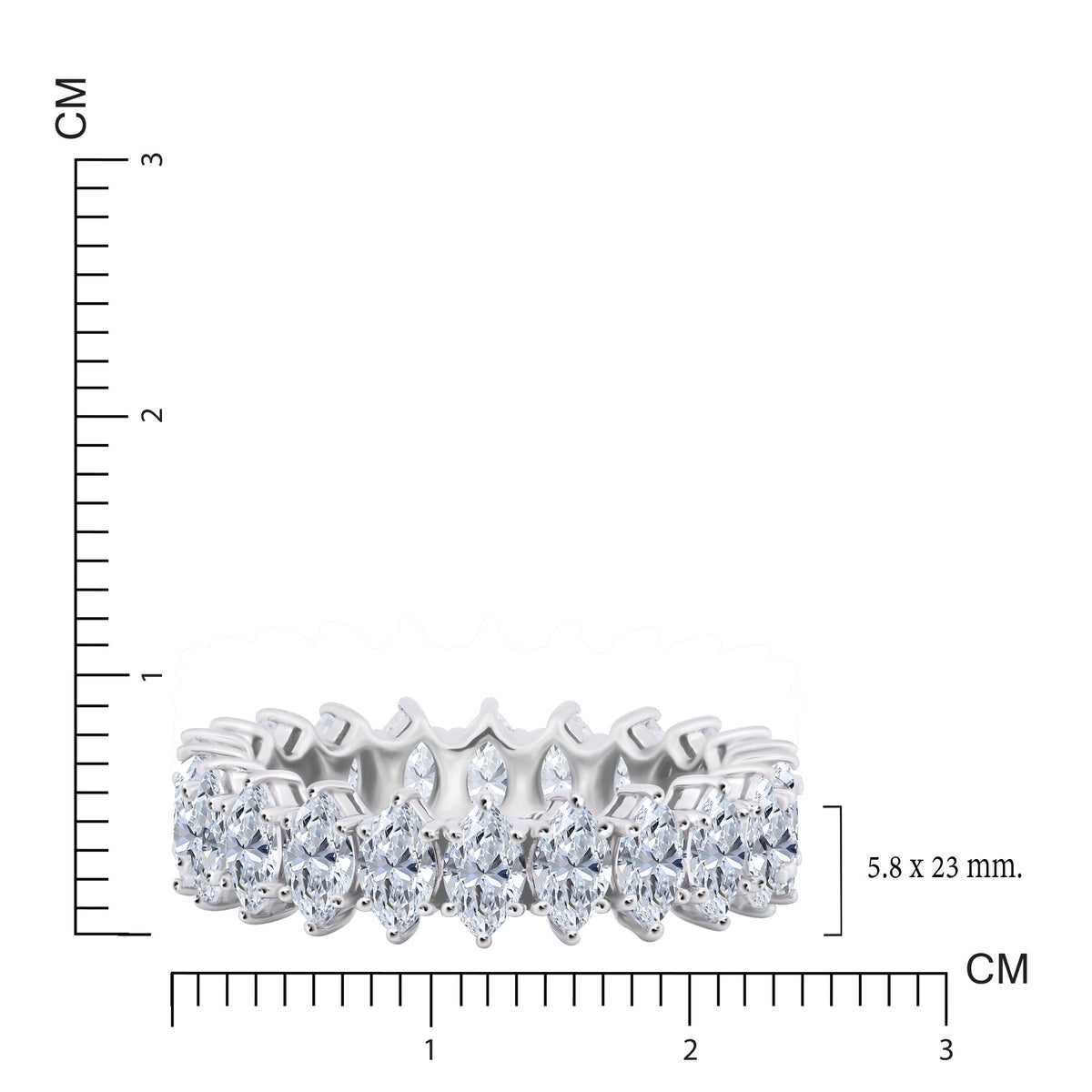 Moissanite Eternity Classic Prong Style Wedding Ring