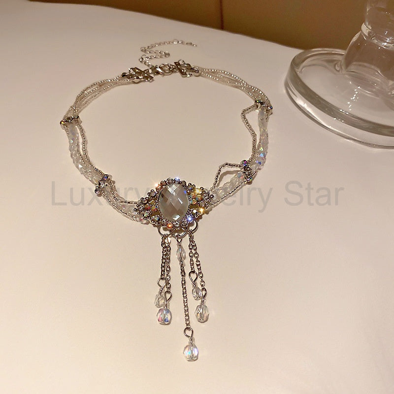 Diamond crystal clavicle Necklace - image 10