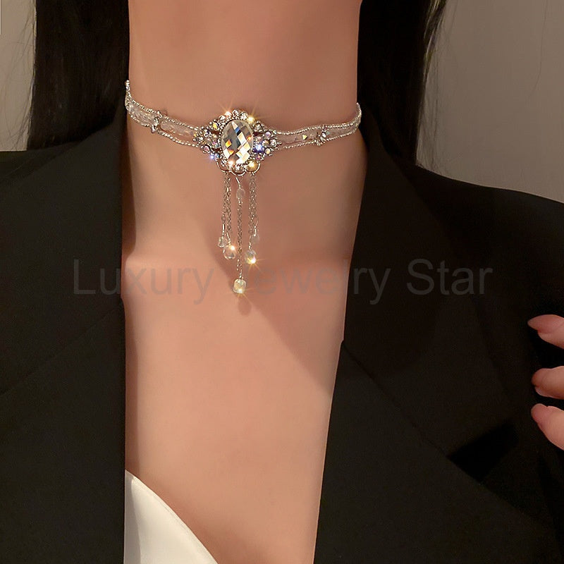 Diamond crystal clavicle Necklace - image 12