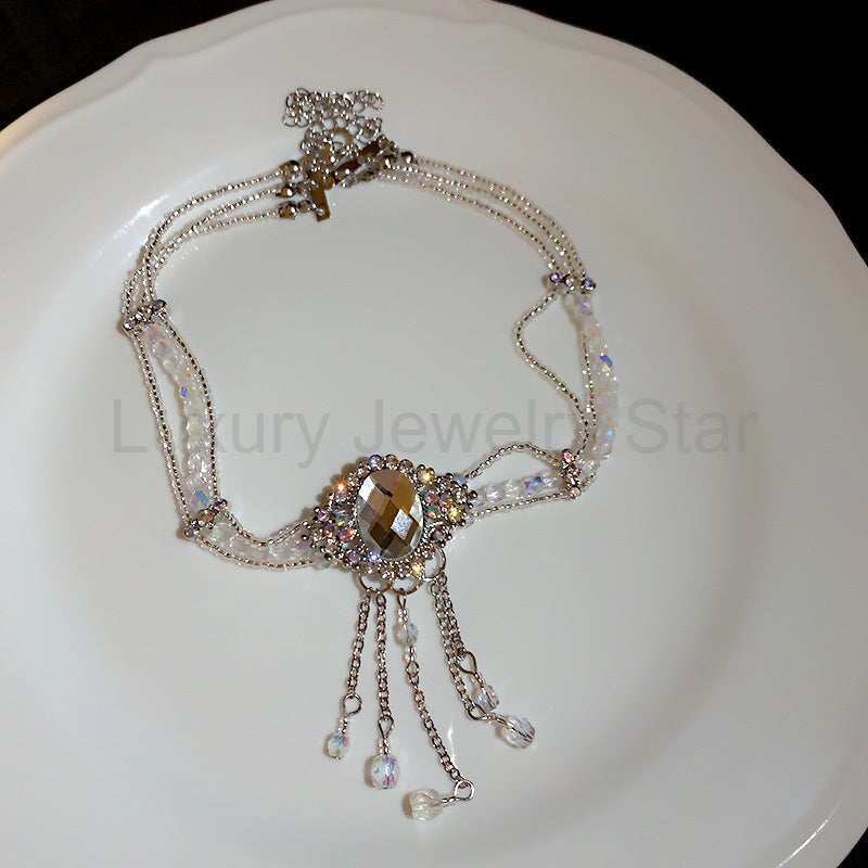 Diamond crystal clavicle Necklace - image 13