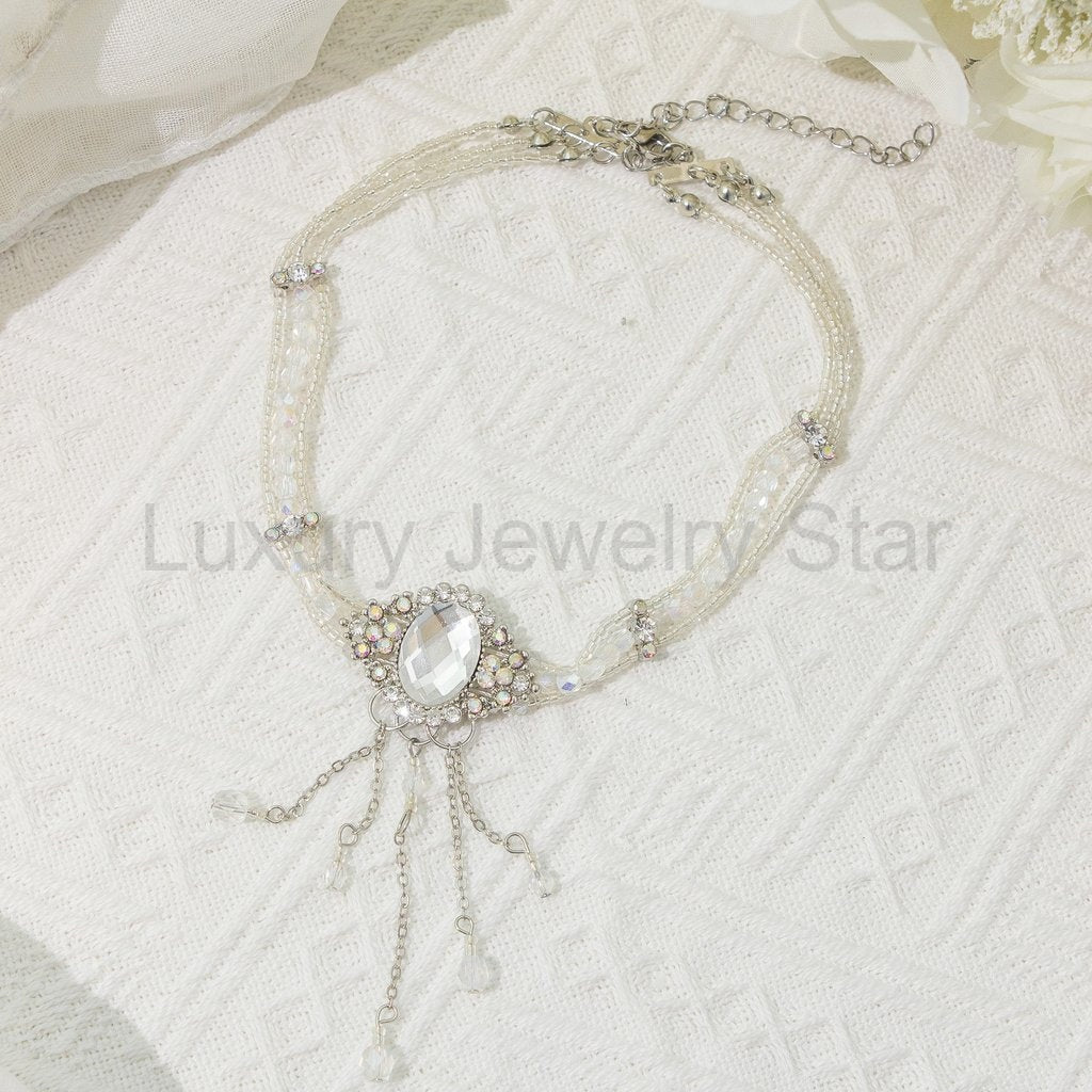 Diamond crystal clavicle Necklace - image 8