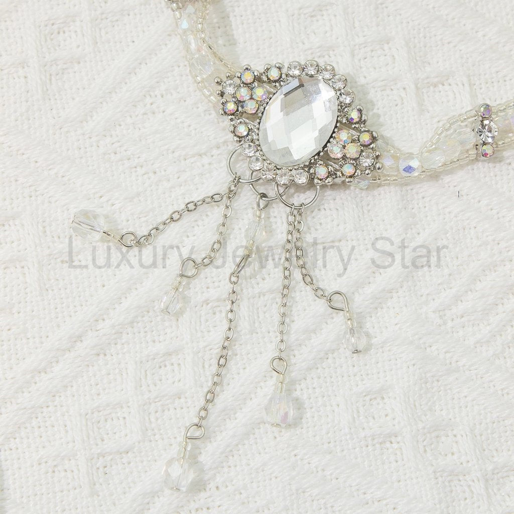 Diamond crystal clavicle Necklace - image 9