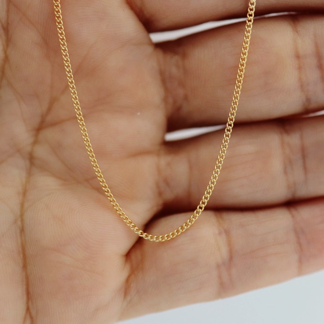 Dainty Curb Chain Layering Necklace 14 Karat Gold Fill