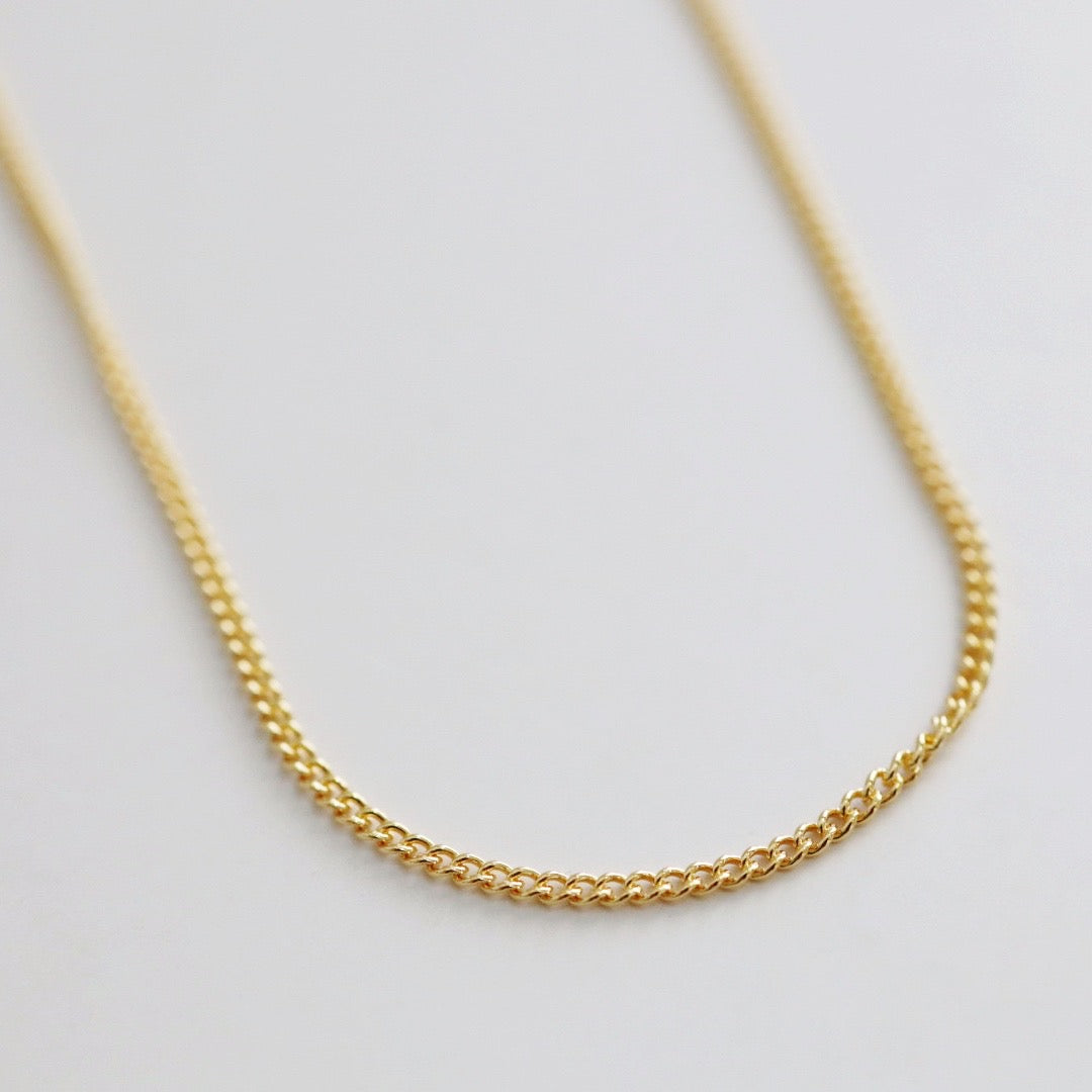 Dainty Curb Chain Layering Necklace 14 Karat Gold Fill