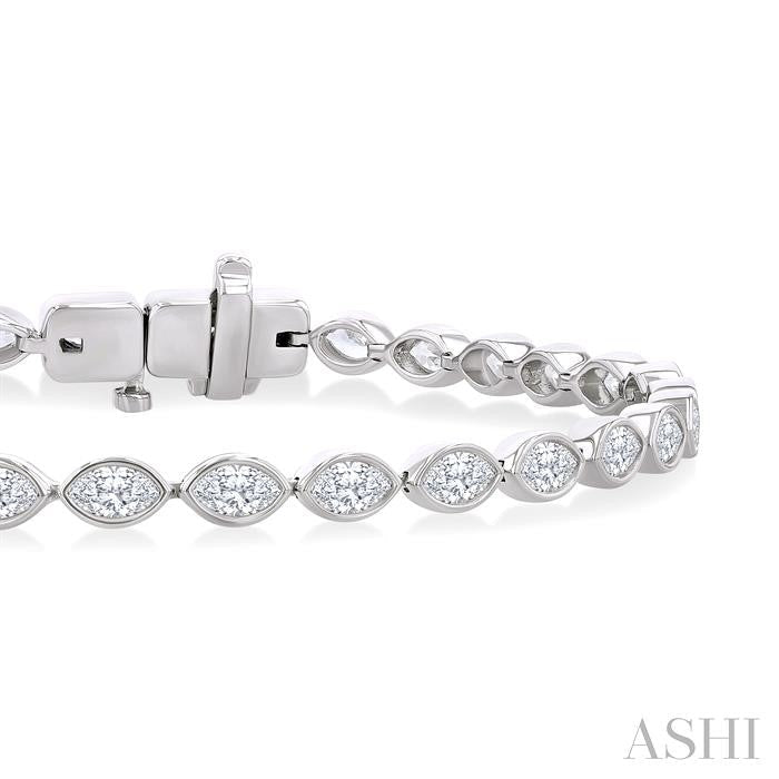 Marquise Shape East-West Bezel Set Diamond Tennis Bracelet