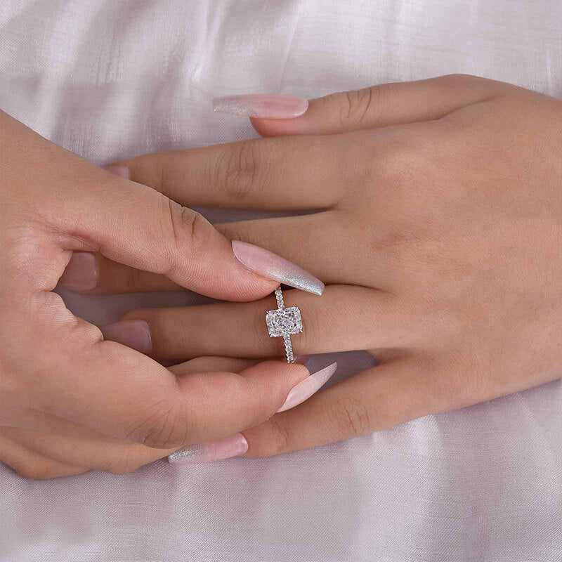 Dazzling Radiant Cut 2.0ct 925 Sterling Silver Engagement Ring