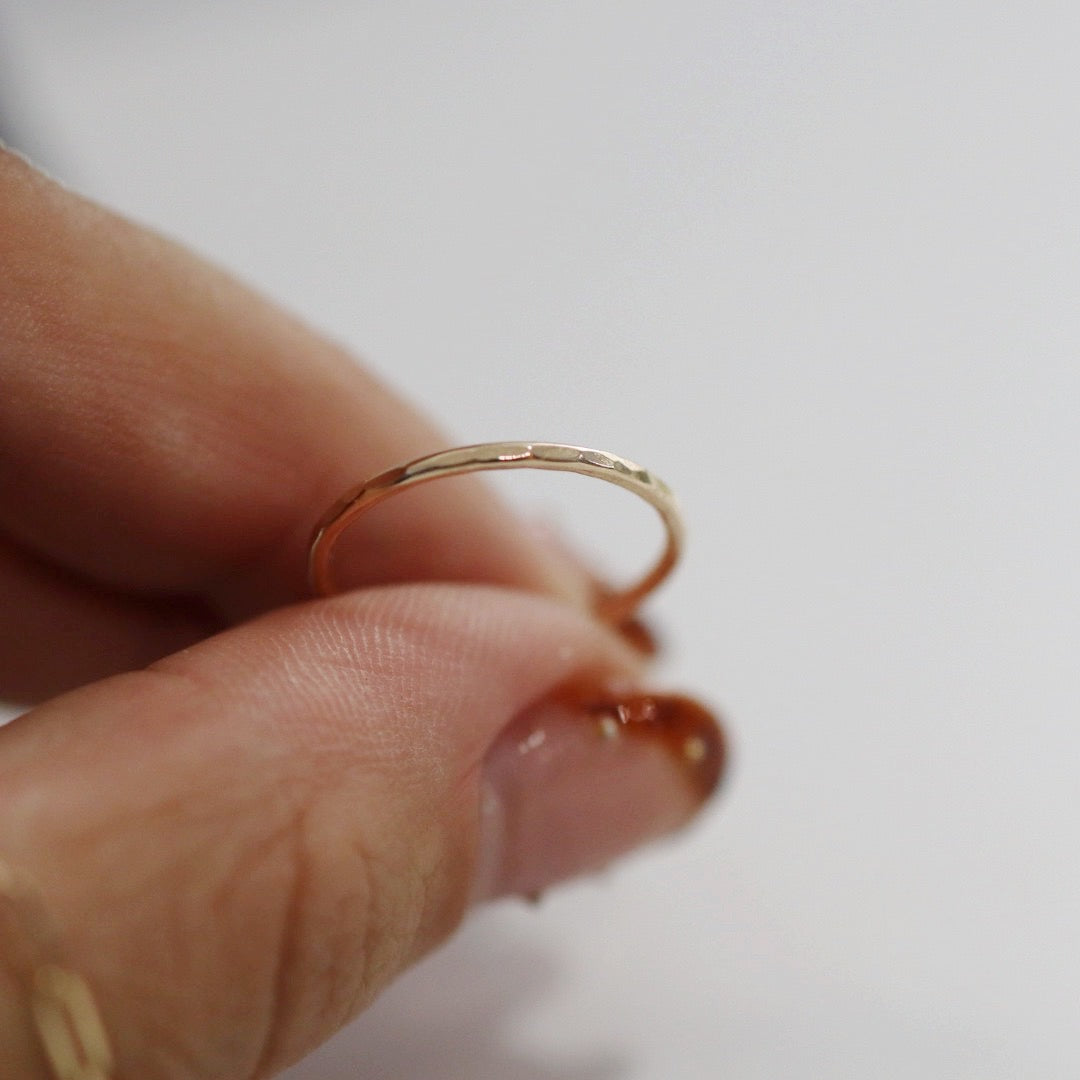 Hammered Stacking Ring - Choose Your Metal - Sterling Silver or Gold Fill