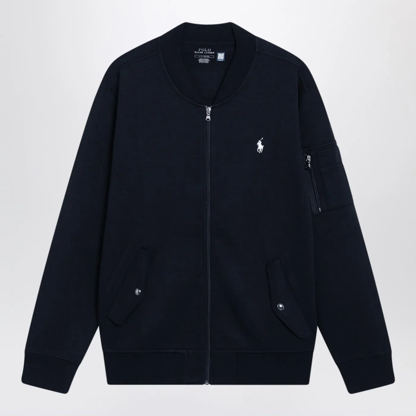 Polo Ralph Lauren - Navy blue zip-up cotton-blend sweatshirt