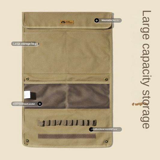 Mobi Garden Vintage Canvas Hanging Storage Bag Portable Lightweight Multifunctional Foldable Retro Cotton Sundries Bag Outdoor Camping Accessories