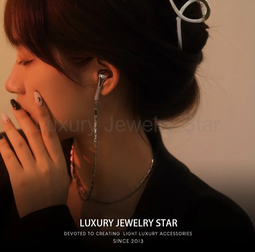 【New Arrival】Alloy Electroplated Hip Hop Netflix long neck sweater chain delicate like - image 3