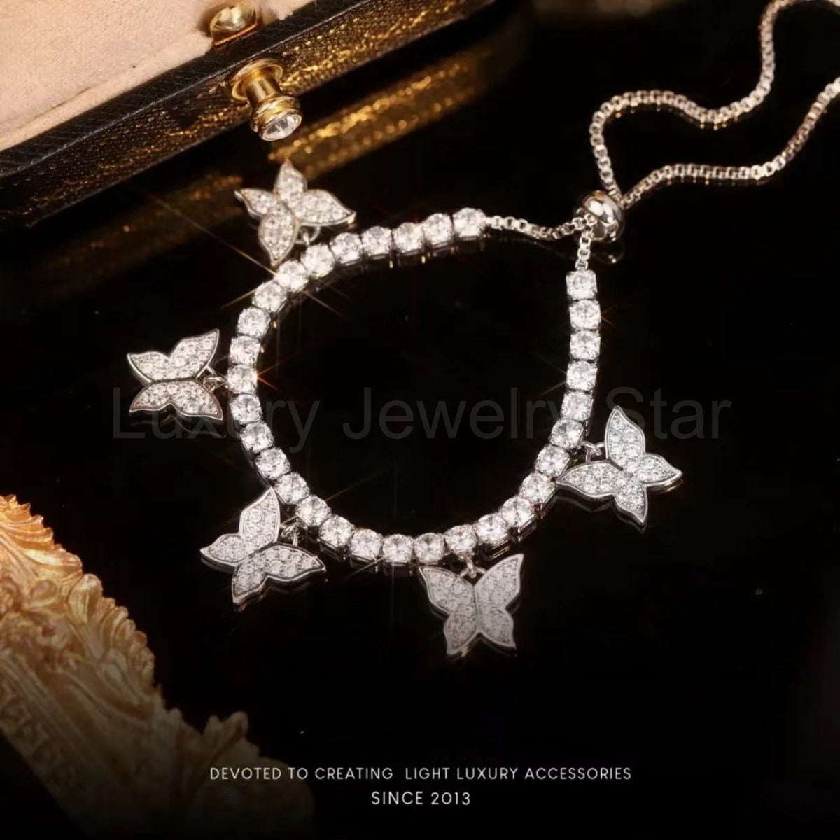 Adjustable Butterfly Diamond Bracelet