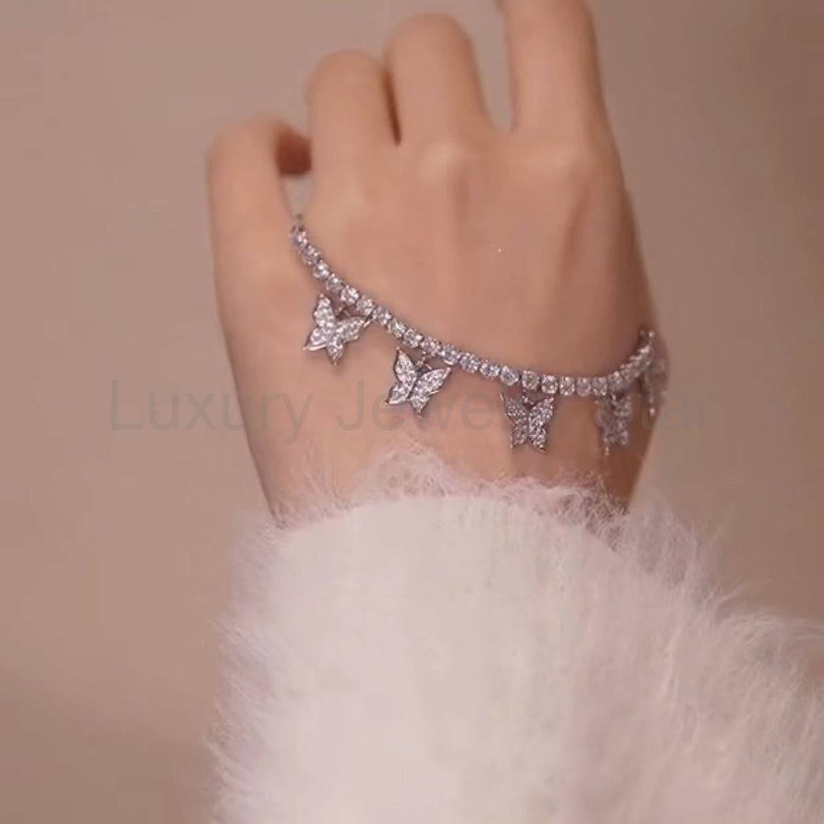 Adjustable Butterfly Diamond Bracelet - image 2