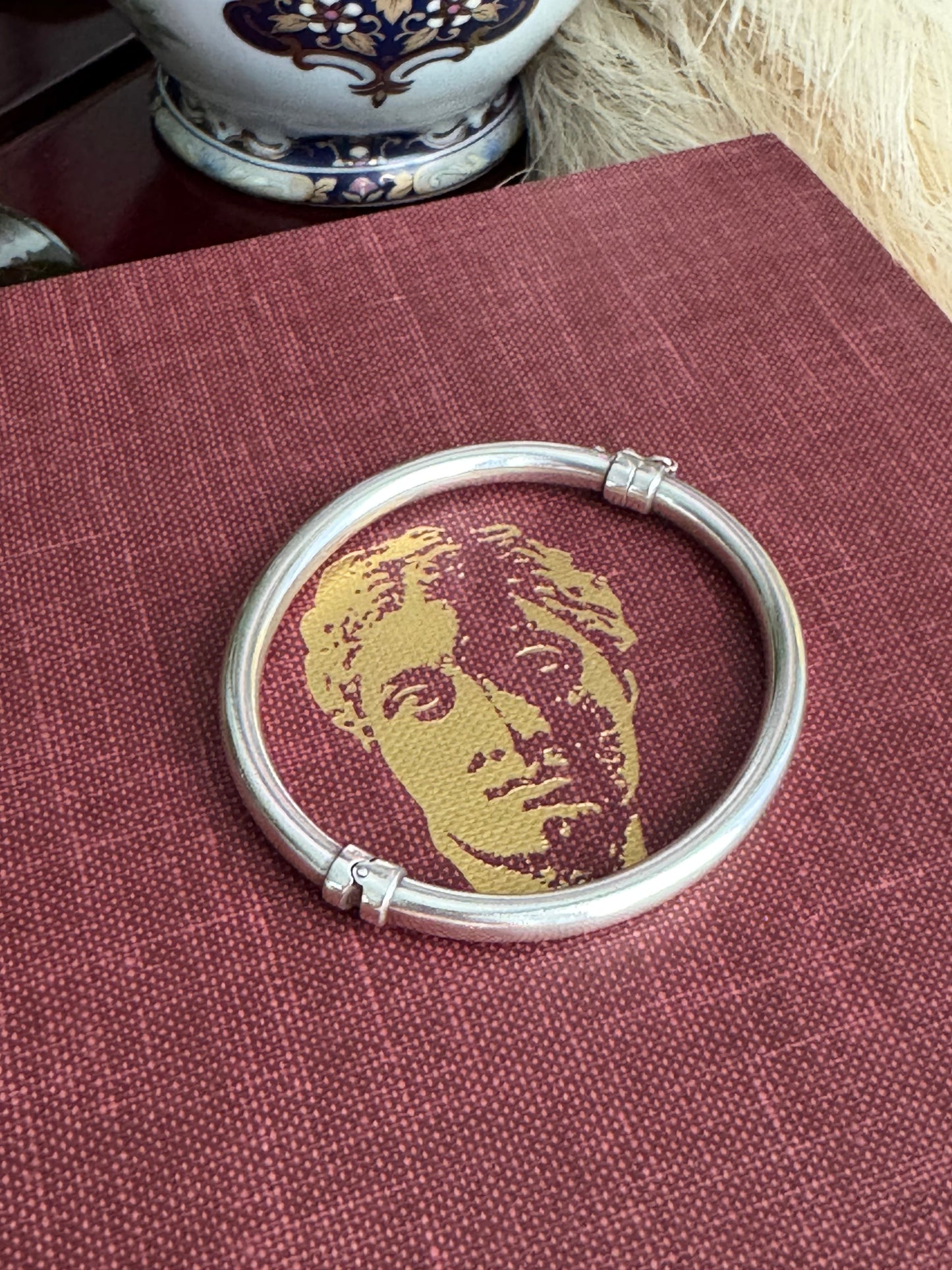 Vintage .925 Sterling Silver Hinge Bangle