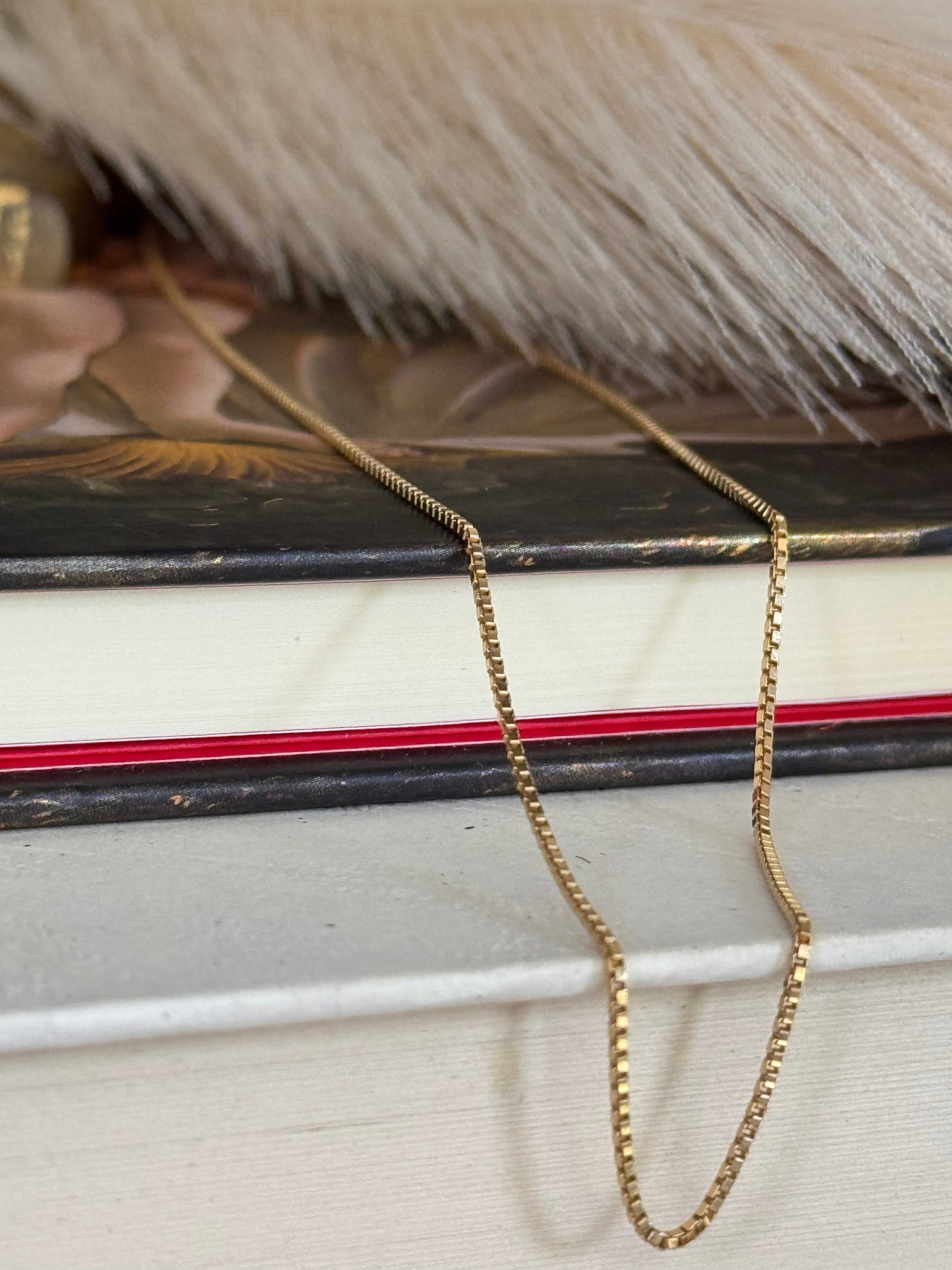 Vintage 14k Yellow Gold Box Chain (Spring Ring Clasp)