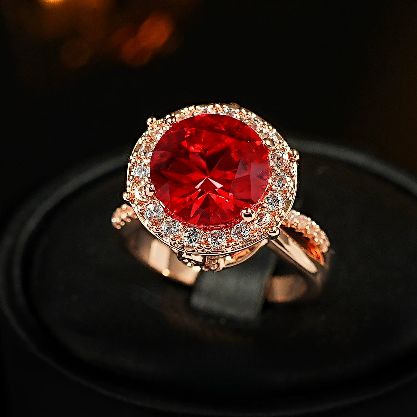 Retro 4ct Millennium Cut Halo Colorful Gemstone Sterling Silver Engagement Ring