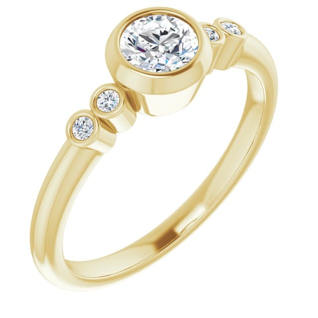 Round Diamond Brooklynn Bezel Set Accented Engagement Ring