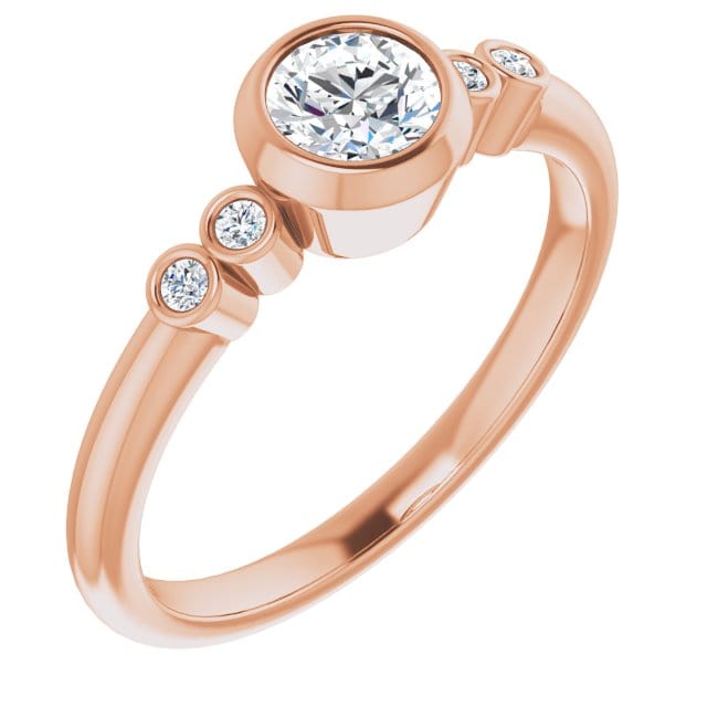 Round Diamond Brooklynn Bezel Set Accented Engagement Ring