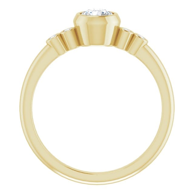 Round Diamond Brooklynn Bezel Set Accented Engagement Ring
