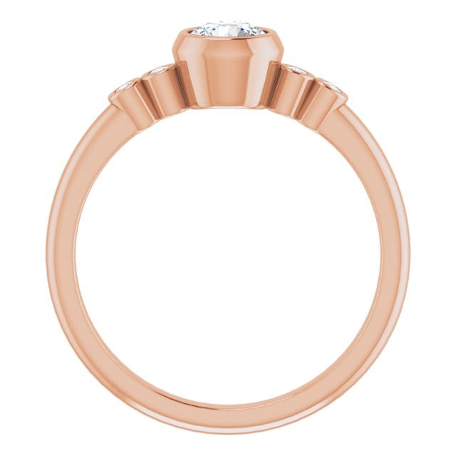Round Diamond Brooklynn Bezel Set Accented Engagement Ring