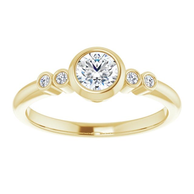 Round Diamond Brooklynn Bezel Set Accented Engagement Ring