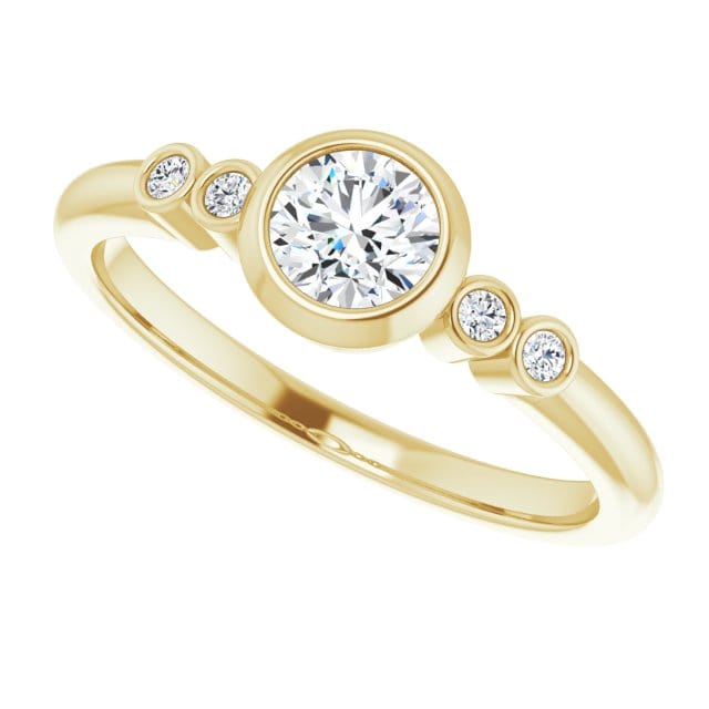 Round Diamond Brooklynn Bezel Set Accented Engagement Ring