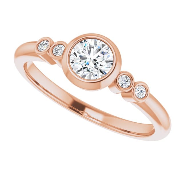 Round Diamond Brooklynn Bezel Set Accented Engagement Ring