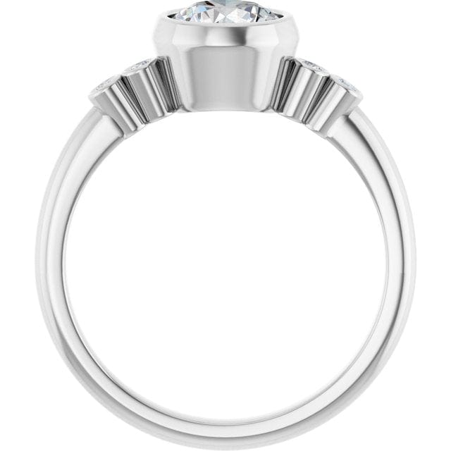 Round Diamond Brooklynn Bezel Set Accented Engagement Ring