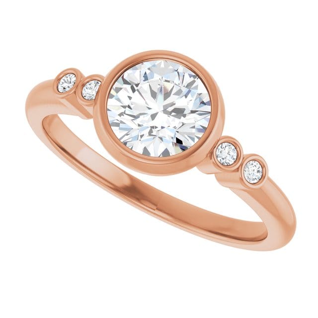 Round Diamond Brooklynn Bezel Set Accented Engagement Ring