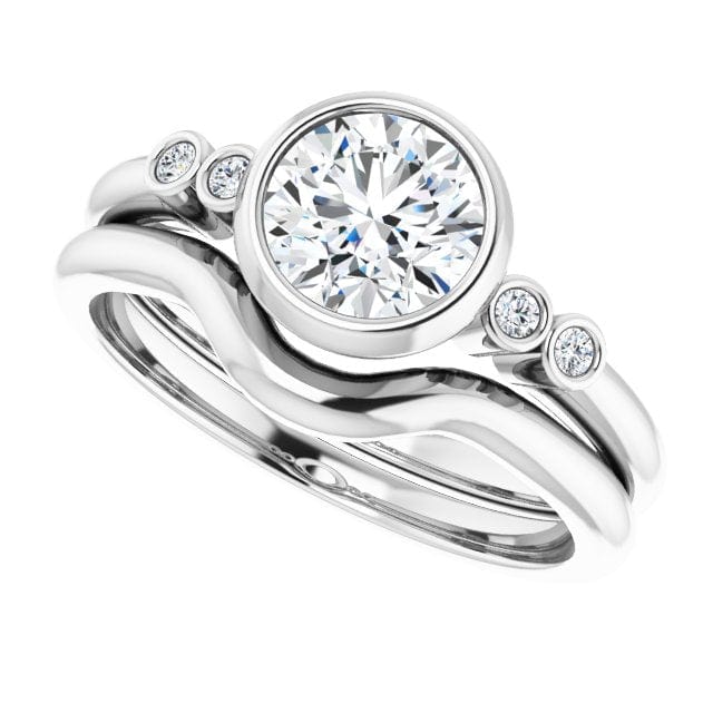 Round Diamond Brooklynn Bezel Set Accented Engagement Ring