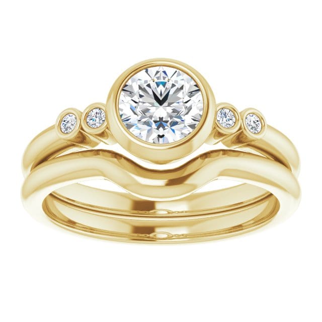 Round Diamond Brooklynn Bezel Set Accented Engagement Ring