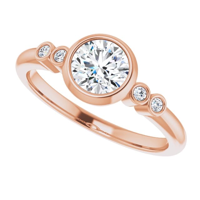 Round Diamond Brooklynn Bezel Set Accented Engagement Ring