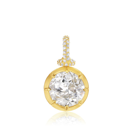 3.24 Carat Natural Old European Diamond Collet Irie Pendant