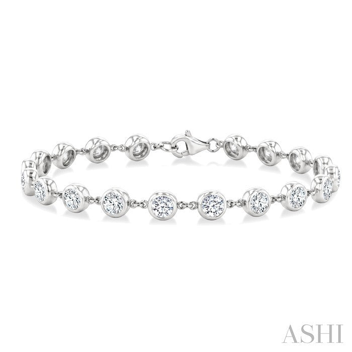 Bezel Set Diamond Station Bracelet