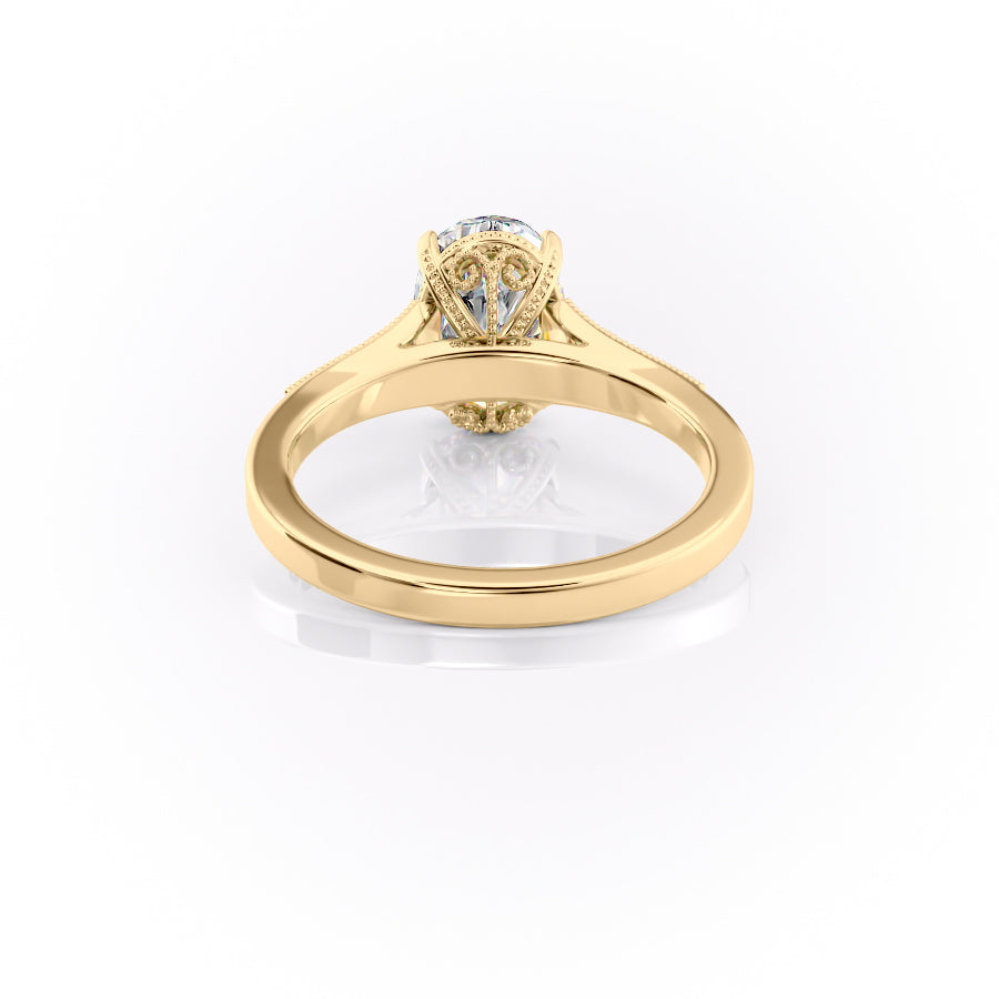 Chic Solarii Moissanite 2.0ct Oval Cut 925 Sterling Silver Side Stone Engagement Ring